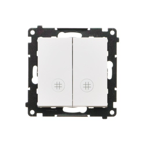 Łącznik krzyżowy podwójny z podświetleniem LED Simon 55 TW7/2L2.01/111 Kontakt-Simon biały mat