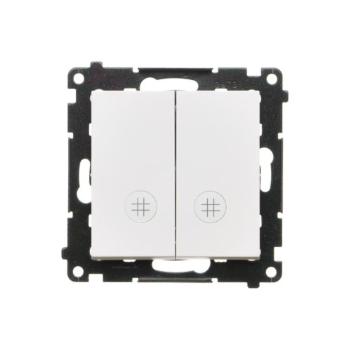 Łącznik krzyżowy podwójny z podświetleniem LED Simon 55 TW7/2L2.01/111 Kontakt-Simon biały mat