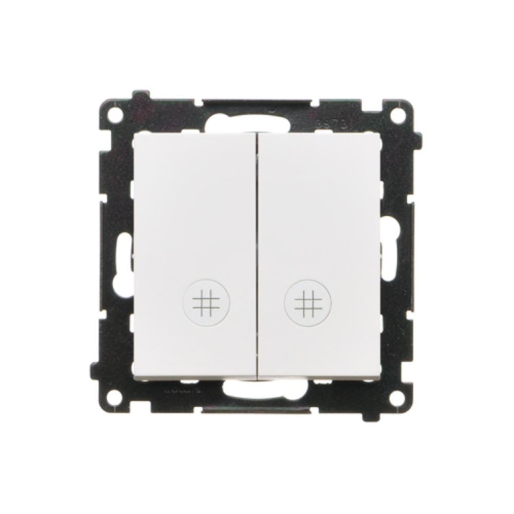 Łącznik krzyżowy podwójny z podświetleniem LED Simon 55 TW7/2L2.01/111 Kontakt-Simon biały mat