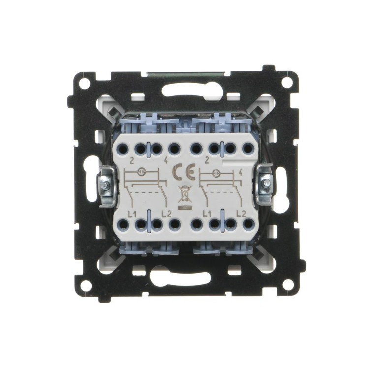 Łącznik krzyżowy podwójny z podświetleniem LED Simon 55 TW7/2L2.01/111 Kontakt-Simon biały mat