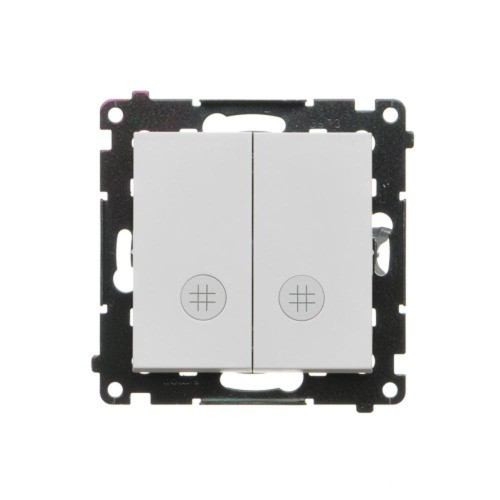 Łącznik krzyżowy podwójny z podświetleniem LED Simon 55 TW7/2L2.01/114 Kontakt-Simon jasnoszary mat
