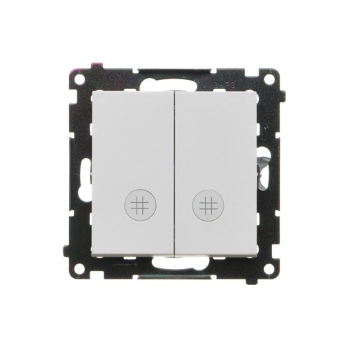 Łącznik krzyżowy podwójny z podświetleniem LED Simon 55 TW7/2L2.01/114 Kontakt-Simon jasnoszary mat