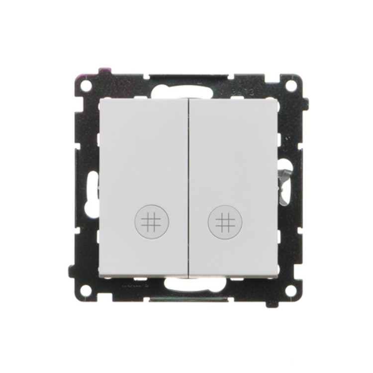 Łącznik krzyżowy podwójny z podświetleniem LED Simon 55 TW7/2L2.01/114 Kontakt-Simon jasnoszary mat