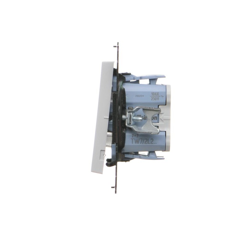 Łącznik krzyżowy podwójny z podświetleniem LED Simon 55 TW7/2L2.01/114 Kontakt-Simon jasnoszary mat