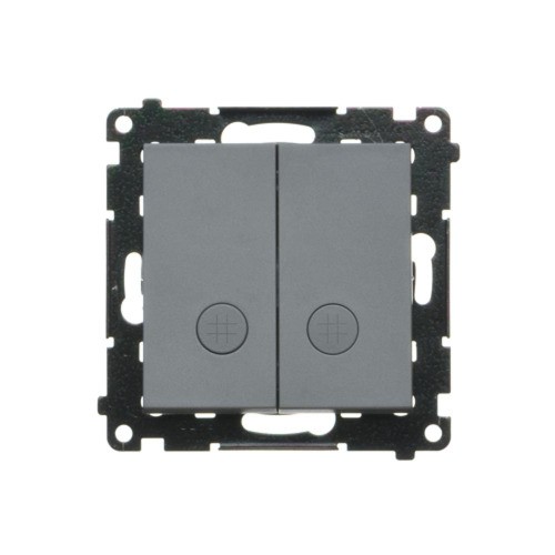 Łącznik krzyżowy podwójny z podświetleniem LED Simon 55 TW7/2L2.01/116 Kontakt-Simon grafitowy mat