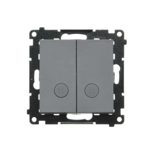 Łącznik krzyżowy podwójny z podświetleniem LED Simon 55 TW7/2L2.01/116 Kontakt-Simon grafitowy mat
