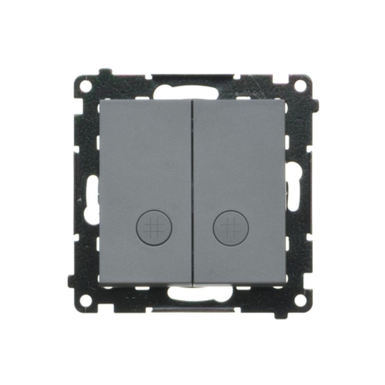 Łącznik krzyżowy podwójny z podświetleniem LED Simon 55 TW7/2L2.01/116 Kontakt-Simon grafitowy mat