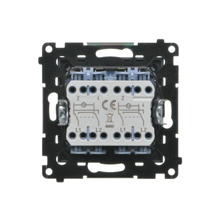 Łącznik krzyżowy podwójny z podświetleniem LED Simon 55 TW7/2L2.01/116 Kontakt-Simon grafitowy mat