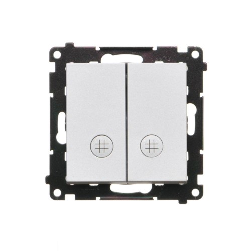 Łącznik krzyżowy podwójny z podświetleniem LED Simon 55 TW7/2L2.01/143 Kontakt-Simon aluminium mat