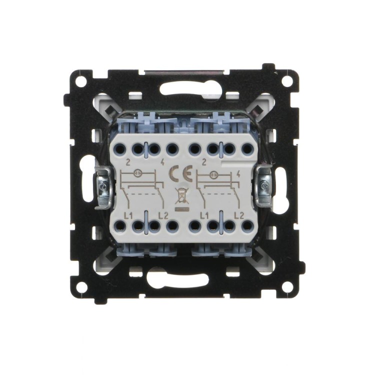 Łącznik krzyżowy podwójny z podświetleniem LED Simon 55 TW7/2L2.01/143 Kontakt-Simon aluminium mat