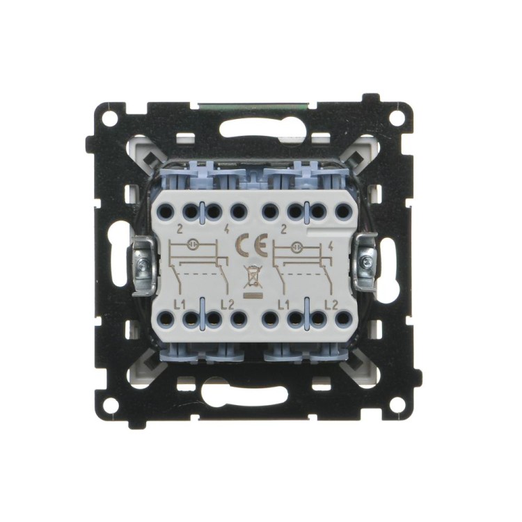 Łącznik krzyżowy podwójny z podświetleniem LED Simon 55 TW7/2L2.01/144 Kontakt-Simon szampański mat