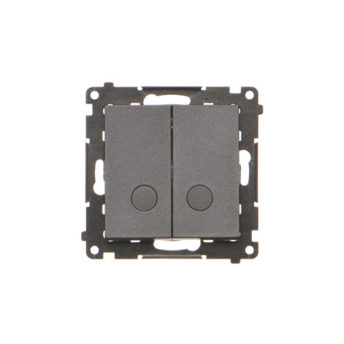 Łącznik krzyżowy podwójny z podświetleniem LED Simon 55 TW7/2L2.01/149 Kontakt-Simon czarny mat