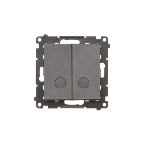 Łącznik krzyżowy podwójny z podświetleniem LED Simon 55 TW7/2L2.01/149 Kontakt-Simon czarny mat