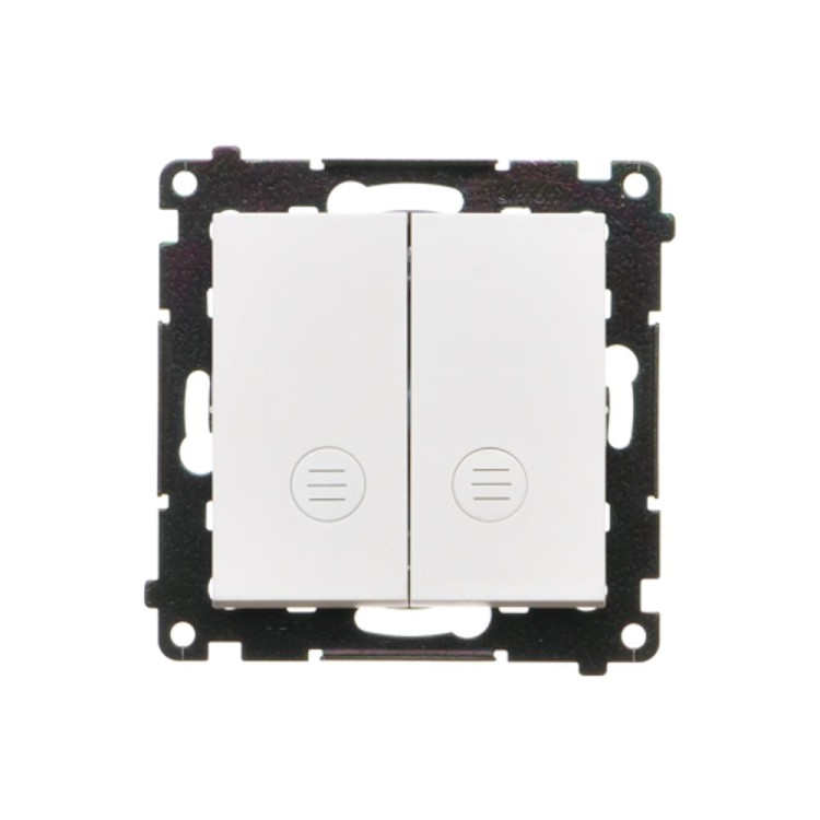 Łącznik krzyżowy podwójny z podświetleniem LED Simon 55 TW7/2L2.01/X/111 Kontakt-Simon biały mat