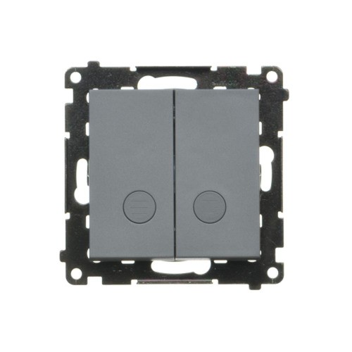Łącznik krzyżowy podwójny z podświetleniem LED Simon 55 TW7/2L2.01/X/116 Kontakt-Simon grafitowy mat