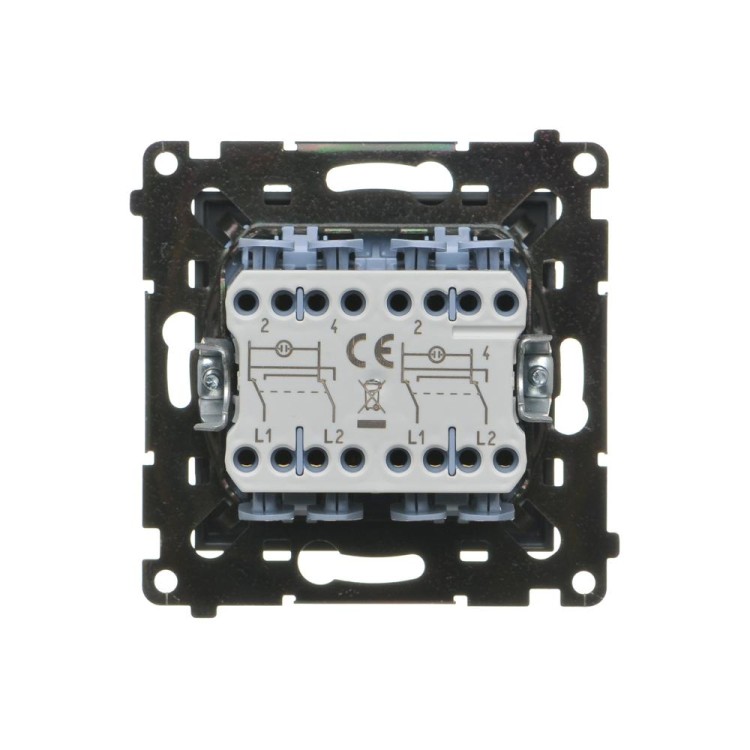 Łącznik krzyżowy podwójny z podświetleniem LED Simon 55 TW7/2L2.01/X/116 Kontakt-Simon grafitowy mat