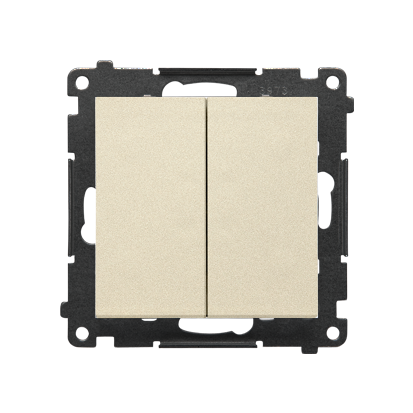 Łącznik krzyżowy podwójny z podświetleniem LED Simon 55 TW7/2L2.01/X/144 Kontakt-Simon szampański mat