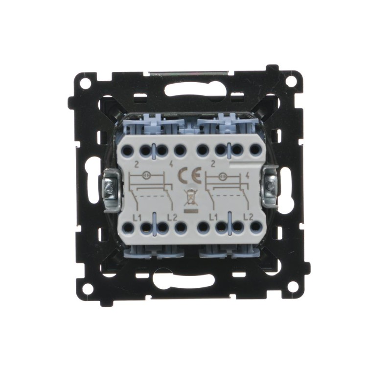 Łącznik krzyżowy podwójny z podświetleniem LED Simon 55 TW7/2L2.01/X/149 Kontakt-Simon czarny mat