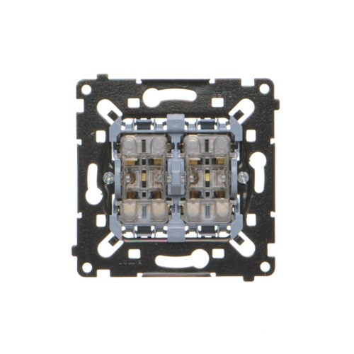 Łącznik krzyżowy podwójny z podświetleniem LED Simon 55 SW7/2L2MR Kontakt-Simon czarny