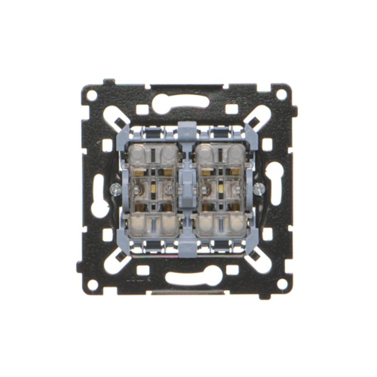 Łącznik krzyżowy podwójny z podświetleniem LED Simon 55 SW7/2L2MR Kontakt-Simon czarny