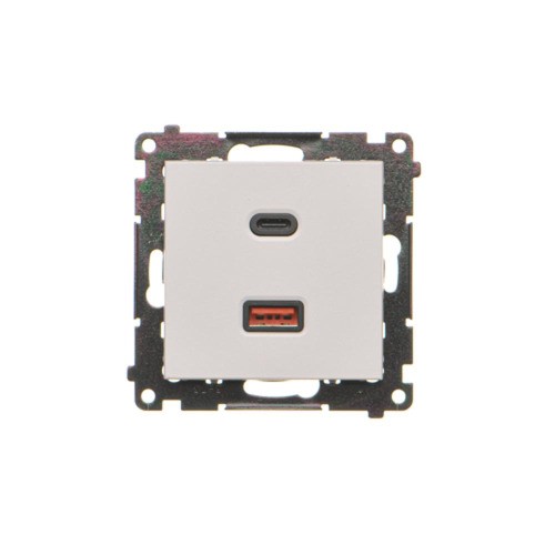 Ładowarka USB podwójna Simon 55 TEC2CAQ.01/114 Kontakt-Simon jasnoszary mat