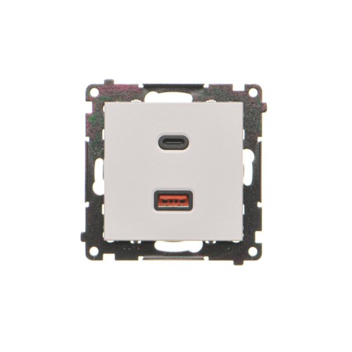 Ładowarka USB podwójna Simon 55 TEC2CAQ.01/114 Kontakt-Simon jasnoszary mat