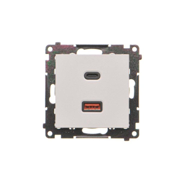 Ładowarka USB podwójna Simon 55 TEC2CAQ.01/114 Kontakt-Simon jasnoszary mat