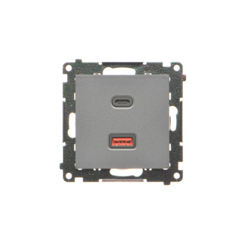 Ładowarka USB podwójna Simon 55 TEC2CAQ.01/116 Kontakt-Simon grafitowy mat
