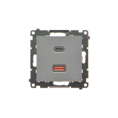 Ładowarka USB podwójna Simon 55 TEC2CAQ.01/116 Kontakt-Simon grafitowy mat