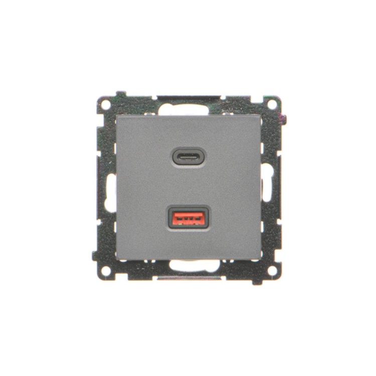 Ładowarka USB podwójna Simon 55 TEC2CAQ.01/116 Kontakt-Simon grafitowy mat