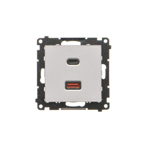 Ładowarka USB podwójna Simon 55 TEC2CAQ.01/143 Kontakt-Simon aluminium mat