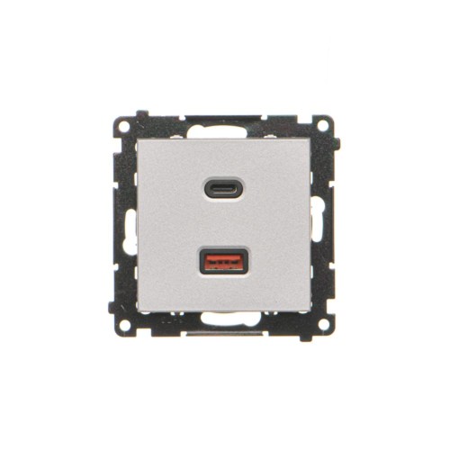 Ładowarka USB podwójna Simon 55 TEC2CAQ.01/143 Kontakt-Simon aluminium mat