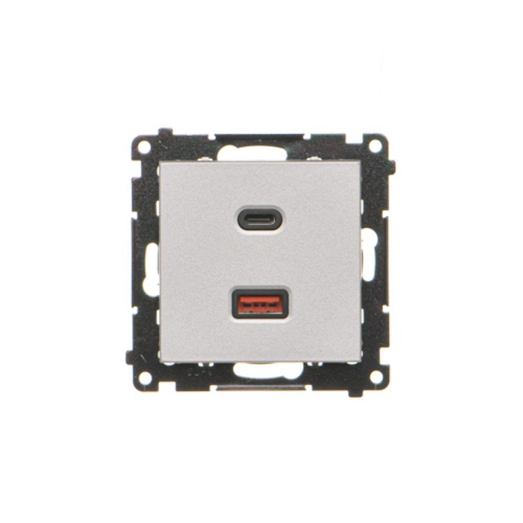 Ładowarka USB podwójna Simon 55 TEC2CAQ.01/143 Kontakt-Simon aluminium mat