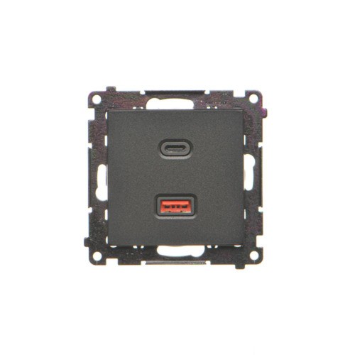 Ładowarka USB podwójna Simon 55 TEC2CAQ.01/149 Kontakt-Simon czarny mat