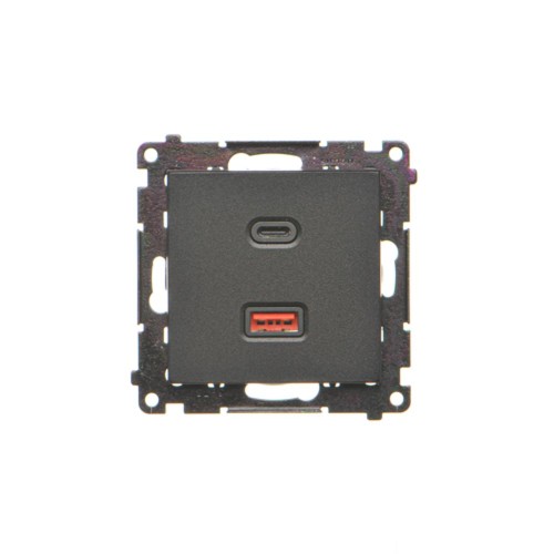 Ładowarka USB podwójna Simon 55 TEC2CAQ.01/149 Kontakt-Simon czarny mat