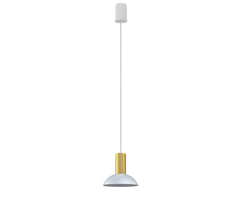 Lampa sufitowa wisząca Industrialna Loft HERMANOS C WHITE/SOLID BRASS 8037 NOWODVORSKI Lighting GU10 nowoczesna oprawa oświetleniowa metal mosiądz żyrandol biało-złoty biała pojedynczy zwis Inspiracje Premium