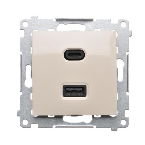 Ładowarka USB podwójna Simon 54 DEC2CAQ.01/41 Kontakt-Simon kremowy