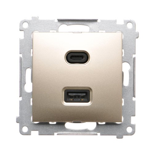 Ładowarka USB podwójna Simon 54 DEC2CAQ.01/44 Kontakt-Simon złoty mat, metalizowany