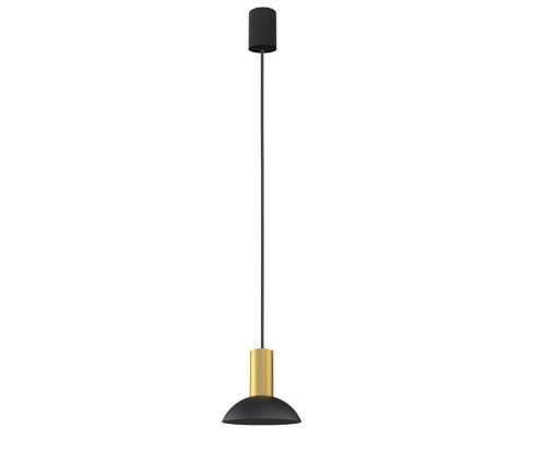 Lampa sufitowa wisząca Industrialna Loft HERMANOS C BLACK/SOLID BRASS 8194 NOWODVORSKI Lighting GU10 nowoczesna oprawa oświetleniowa metal mosiądz żyrandol czarno-złoty czarna pojedynczy zwis Inspiracje Premium