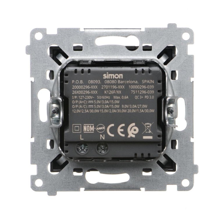 Ładowarka USB podwójna Simon 54 DEC2CAQ.01/46 Kontakt-Simon brąz mat, metalizowany