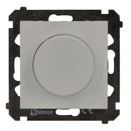 Ściemniacz do LED ściemnialnych, naciskowo-obrotowy, jednobiegunowy Simon 55 TES9L.01/114 Kontakt-Simon jasnoszary mat