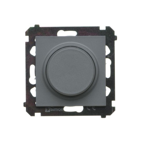 Ściemniacz do LED ściemnialnych, naciskowo-obrotowy, jednobiegunowy Simon 55 TES9L.01/116 Kontakt-Simon grafitowy mat