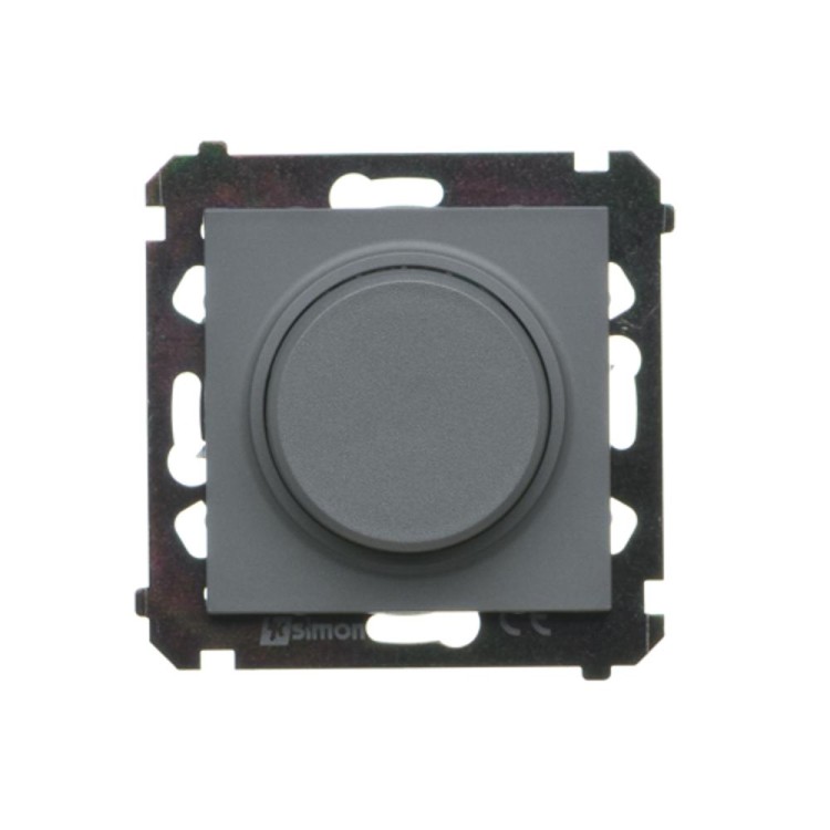 Ściemniacz do LED ściemnialnych, naciskowo-obrotowy, jednobiegunowy Simon 55 TES9L.01/116 Kontakt-Simon grafitowy mat
