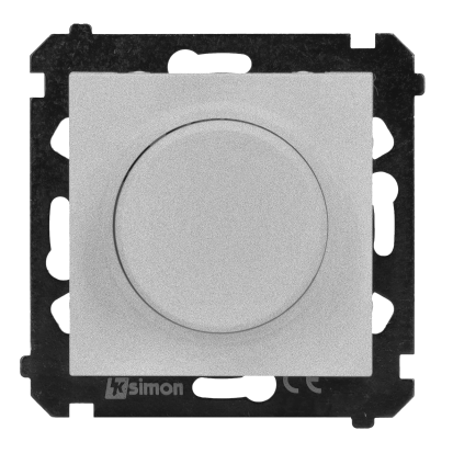 Ściemniacz do LED ściemnialnych, naciskowo-obrotowy, jednobiegunowy Simon 55 TES9L.01/143 Kontakt-Simon aluminium mat