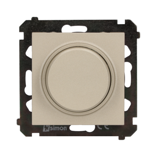 Ściemniacz do LED ściemnialnych, naciskowo-obrotowy, jednobiegunowy Simon 55 TES9L.01/144 Kontakt-Simon szampański mat