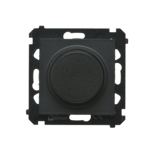 Ściemniacz do LED ściemnialnych, naciskowo-obrotowy, jednobiegunowy Simon 55 TES9L.01/149 Kontakt-Simon czarny mat