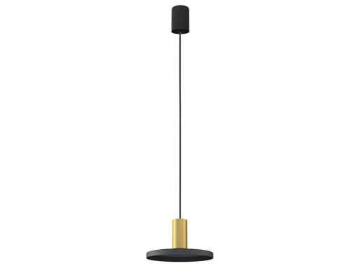 Lampa sufitowa wisząca Industrialna Loft HERMANOS B BLACK/SOLID BRASS 8100 NOWODVORSKI Lighting GU10 nowoczesna oprawa oświetleniowa metal mosiądz żyrandol czarno-złoty czarna pojedynczy zwis Inspiracje Premium