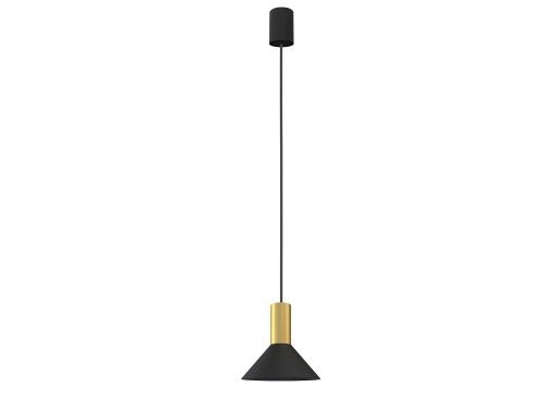 Lampa sufitowa wisząca Industrialna Loft HERMANOS A BLACK/SOLID BRASS 8103 NOWODVORSKI Lighting GU10 nowoczesna oprawa oświetleniowa metal mosiądz żyrandol czarno-złoty czarna pojedynczy zwis Inspiracje Premium