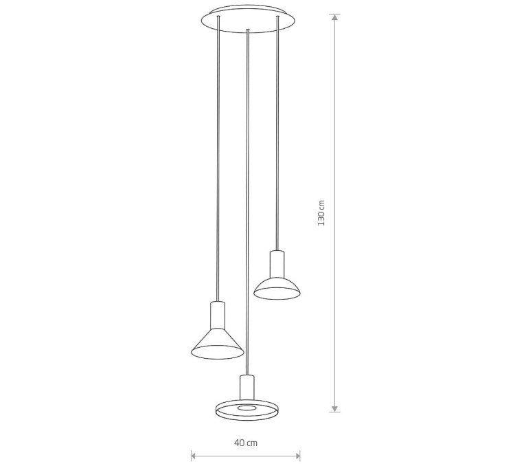 Lampa sufitowa wisząca Industrialna Loft HERMANOS III BLACK/SOLID BRASS 8030 NOWODVORSKI Lighting 3xGU10 nowoczesna oprawa oświetleniowa metal mosiądz żyrandol czarno-złoty czarno zwis Inspiracje Premium