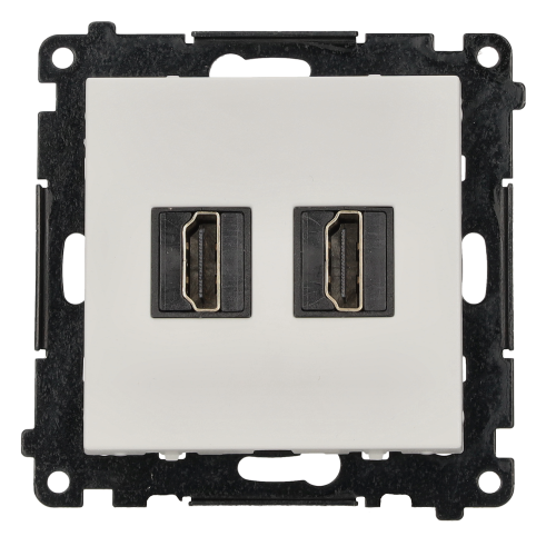 Gniazdo HDMI podwójne Simon 55 TGHDMI221.01/111 Kontakt-Simon biały mat